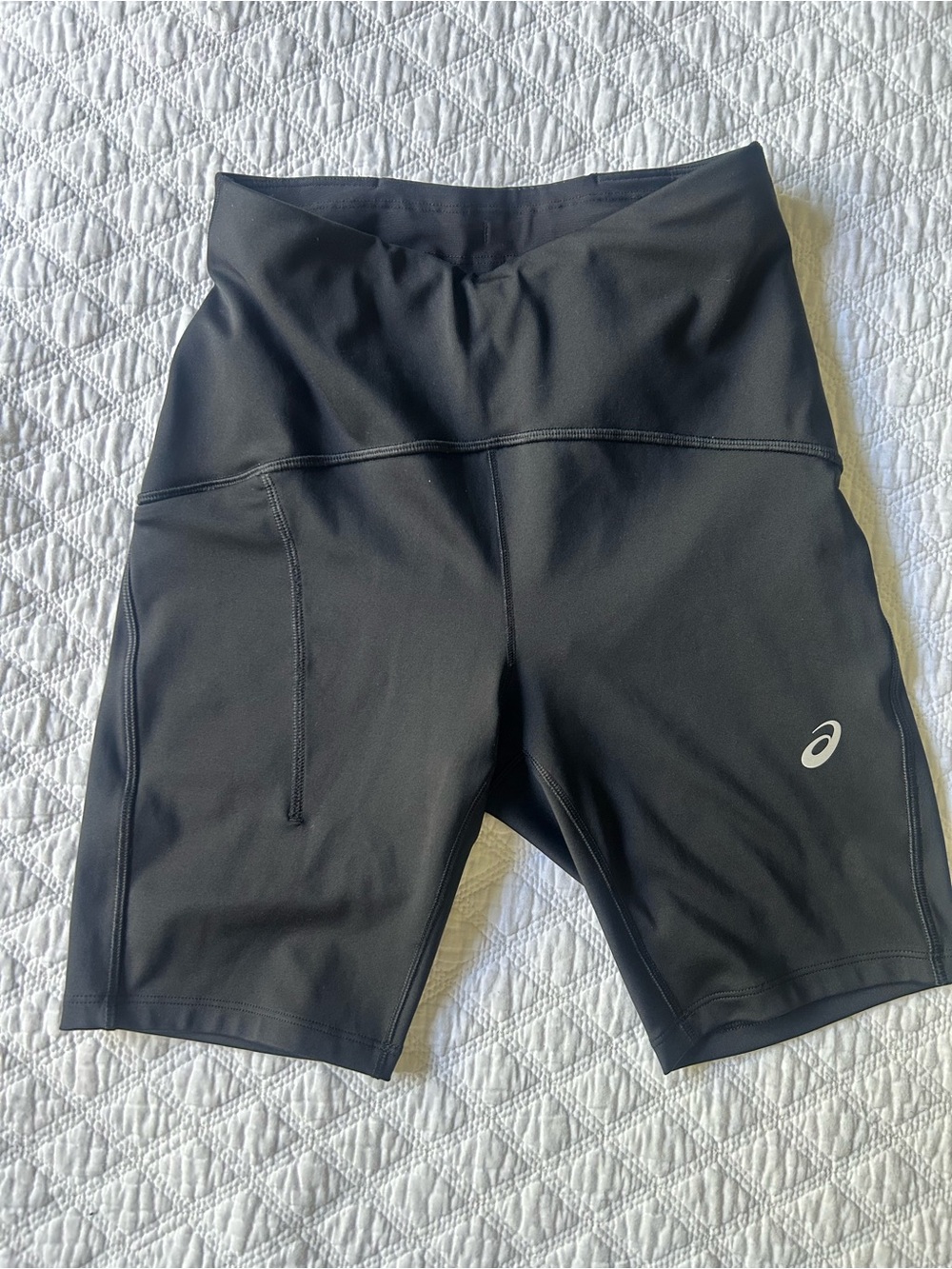 Asics Black High-Waist Performance Bike Shorts with Pocket